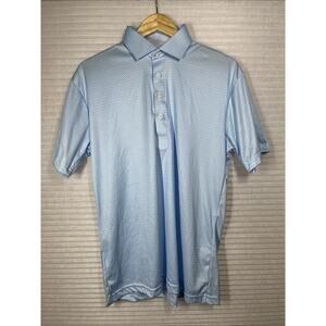 Collars & Co Polo Shirt Mens Medium Light Blue Performance Golf Dress Collar